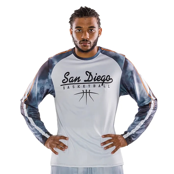 Full Length Raglan Long Sleeve T-Shirt Design Self-Material Crew Neck.... from ASI 37461 Augusta Sportswear