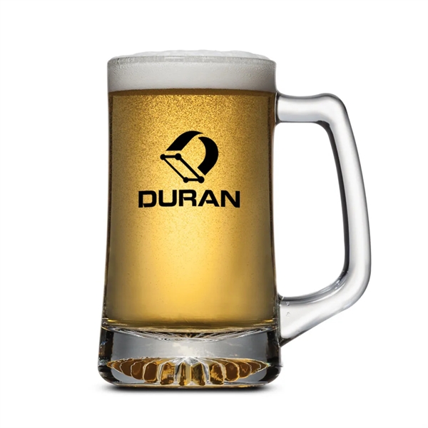 Glass beer stein with cut bottom base and strong arched handle.... from ASI 84592 St Regis Group