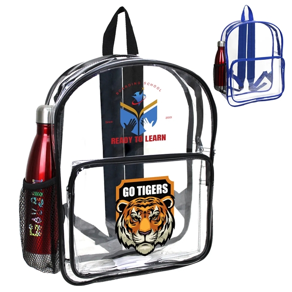 16" x 11" x 5" clear PVC backpack with zipper closure,... from ASI 37980 Bagworld