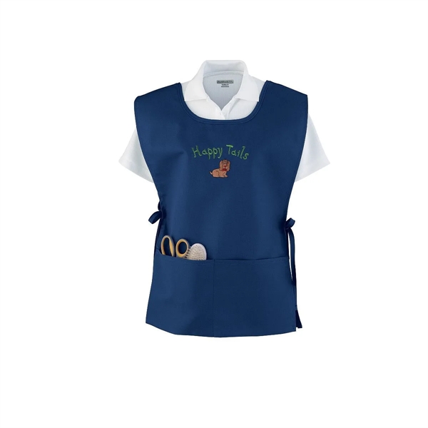 Polyester/cotton smock with adjustable side ties and a center divided pouch... from ASI 37461 Augusta Sportswear