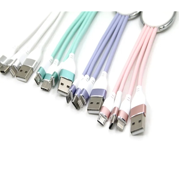 3-in-1 Keychain charging cable plus 1 color silkscreen imprint on 1... from ASI 37218 Athena Promo (tm)