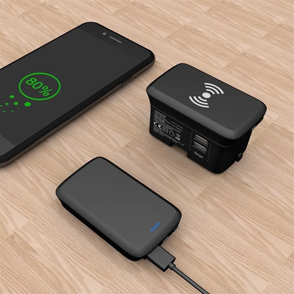 International travel adapter with built in detachable 5000mAh power bank (black... from ASI 68190 Lungsal / Lungsal