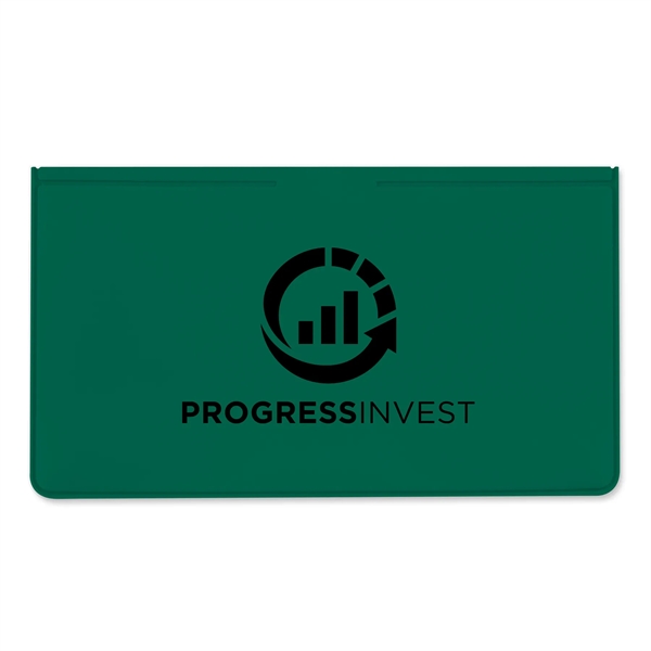 Checkbook cover made of vinyl measuring 3.43"H x 6.37"W with a... from ASI 54040 Fey Promo