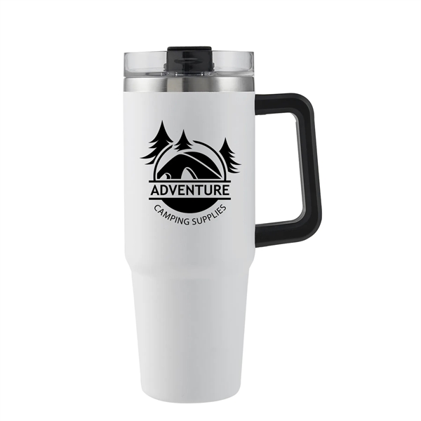 30 oz. stainless steel mug with double wall vacuum insulation, plastic... from ASI 52840 Evans Manufacturing
