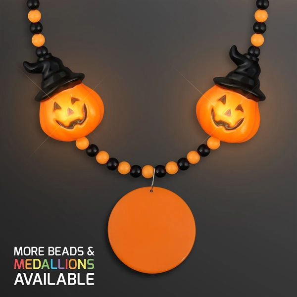 LED Hocus Pocus Pumpkins Beads with Medallion; Domestic Print Pricing... from ASI 34194 ALightPromos