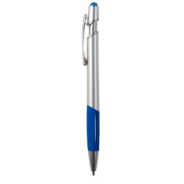 Plunger action ballpoint pen with stylus, comfort grip, high-quality ink and... from ASI 52840 Evans Manufacturing