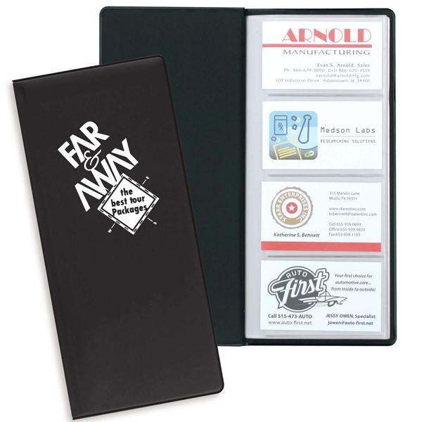 Vinyl business card holder measuring 10"H x 4.5"W closed with 96... from ASI 54040 Fey Promo