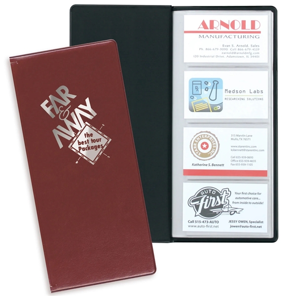 Executive vinyl business card holder measuring 10"H x 4.5"W closed with... from ASI 54040 Fey Promo