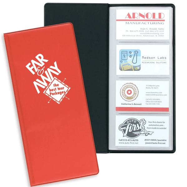 Vinyl business card holder measuring 10"H x 4.5"W closed with 96... from ASI 54040 Fey Promo