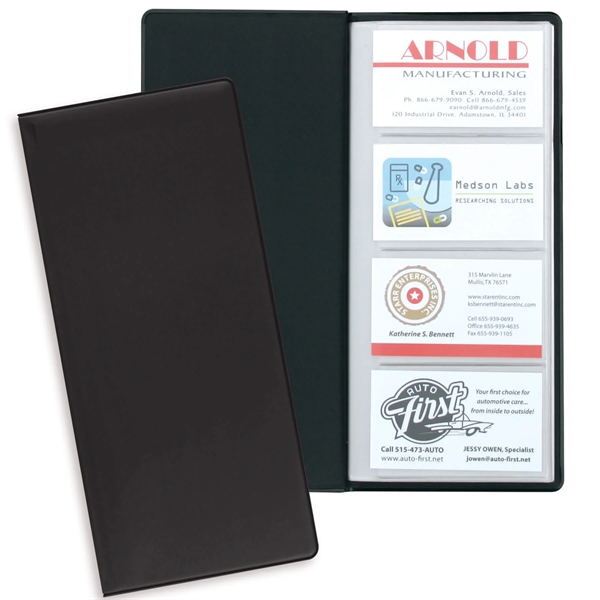 Vinyl business card holder measuring 10"H x 4.5"W closed with 96... from ASI 54040 Fey Promo