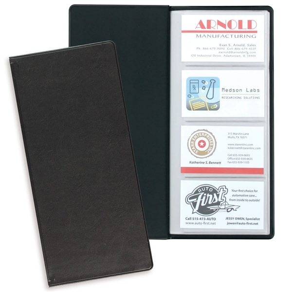 Executive vinyl business card holder measuring 10"H x 4.5"W closed with... from ASI 54040 Fey Promo