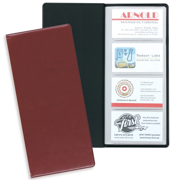 Executive vinyl business card holder measuring 10"H x 4.5"W closed with... from ASI 54040 Fey Promo