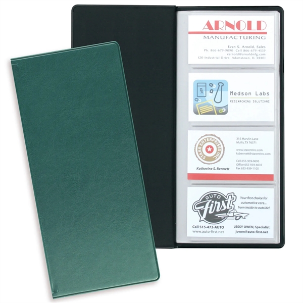 Executive vinyl business card holder measuring 10"H x 4.5"W closed with... from ASI 54040 Fey Promo