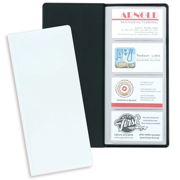 Vinyl business card holder measuring 10"H x 4.5"W closed with 96... from ASI 54040 Fey Promo