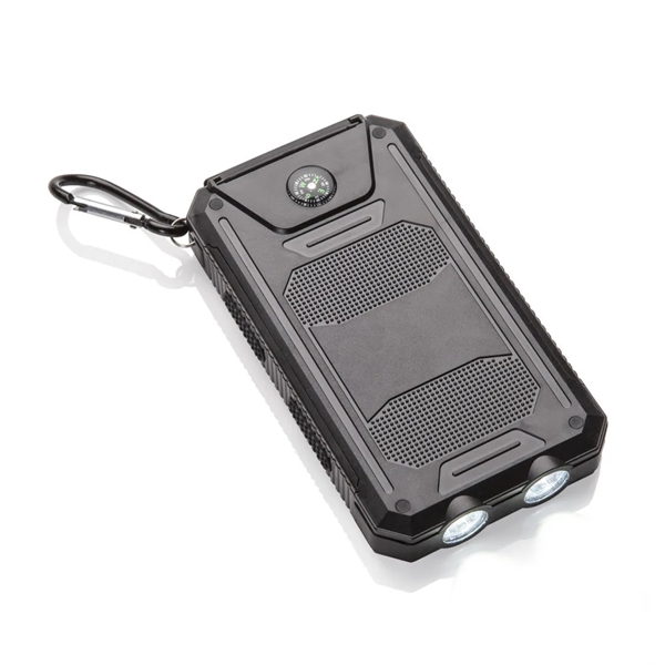 Solar Power Bank features a durable waterproof case with a carabiner,... from ASI 84592 St Regis Group