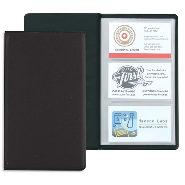 Vinyl business card holder measuring 7.75"H x 4.5"W closed with 72... from ASI 54040 Fey Promo