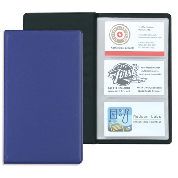 Vinyl business card holder measuring 7.75"H x 4.5"W closed with 72... from ASI 54040 Fey Promo