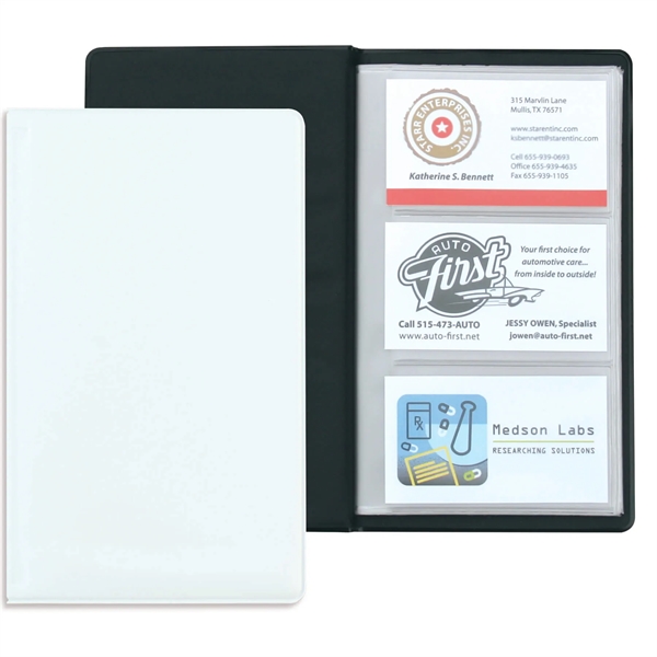 Vinyl business card holder measuring 7.75"H x 4.5"W closed with 72... from ASI 54040 Fey Promo