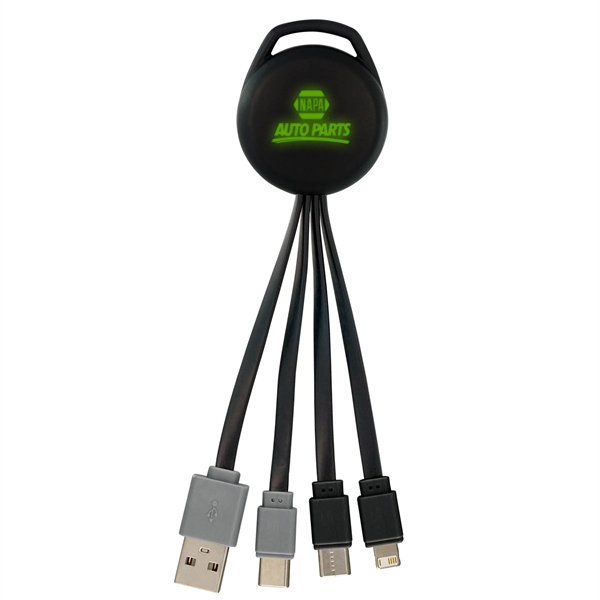 COLOR LIGHT UP VIVID DUAL INPUT 3-IN-1 CHARGING CABLE... from ASI 30208 A P Specialties / AP Specialties