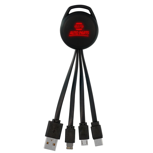 COLOR LIGHT UP VIVID DUAL INPUT 3-IN-1 CHARGING CABLE... from ASI 30208 A P Specialties / AP Specialties