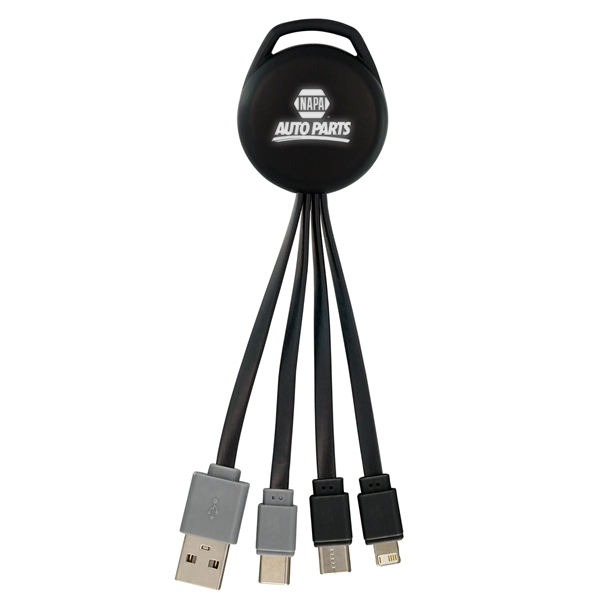 COLOR LIGHT UP VIVID DUAL INPUT 3-IN-1 CHARGING CABLE... from ASI 30208 A P Specialties / AP Specialties