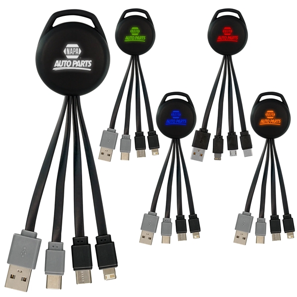 COLOR LIGHT UP VIVID DUAL INPUT 3-IN-1 CHARGING CABLE... from ASI 30208 A P Specialties / AP Specialties