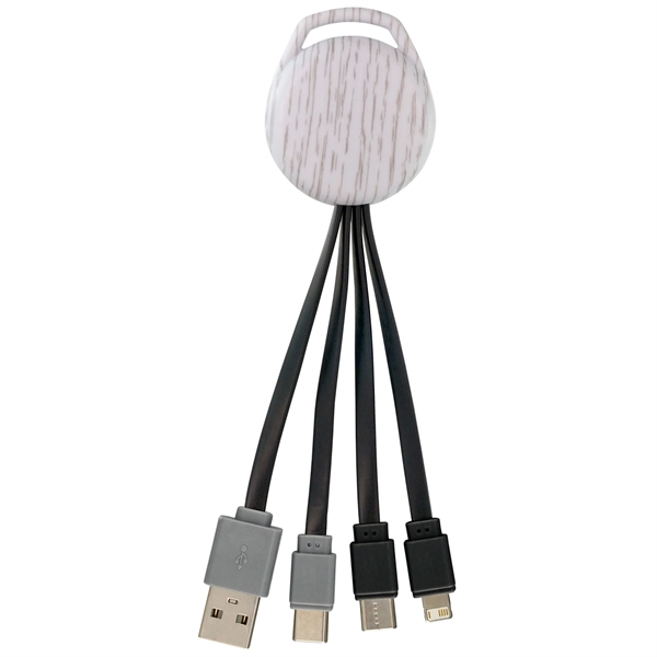 White Wood Vivid Dual Input 3-in-1 Charging Cable... from ASI 30208 A P Specialties / AP Specialties