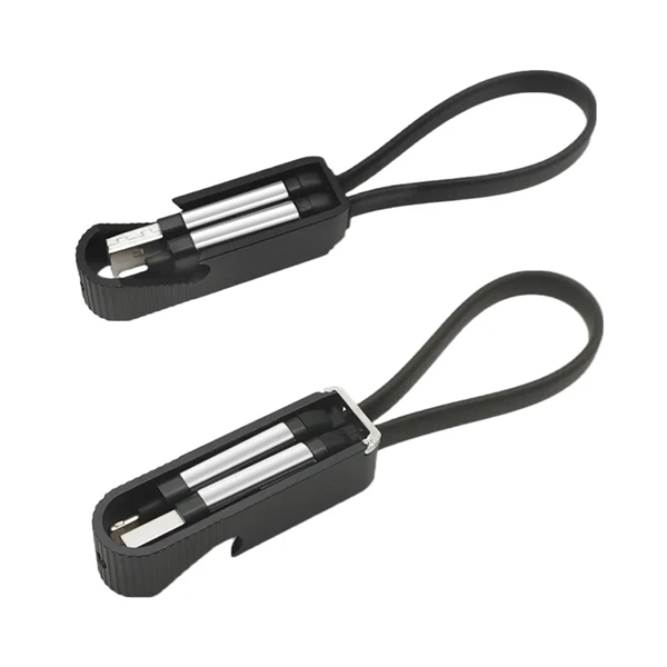 4-in-1 Bottle opener keychain charging cable plus 1 color silkscreen imprint... from ASI 37218 Athena Promo (tm)