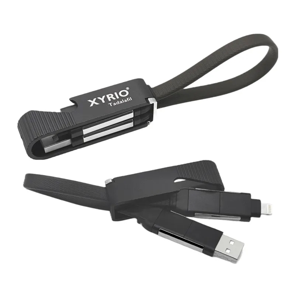 4-in-1 Bottle opener keychain charging cable plus 1 color silkscreen imprint... from ASI 37218 Athena Promo (tm)