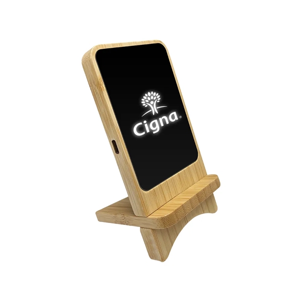 Aurora Light-up Bamboo Wireless Charger Stand: Eco-conscious, efficient, stylish. Doubles as... from ASI 90154 Sunjoy Group Inc
