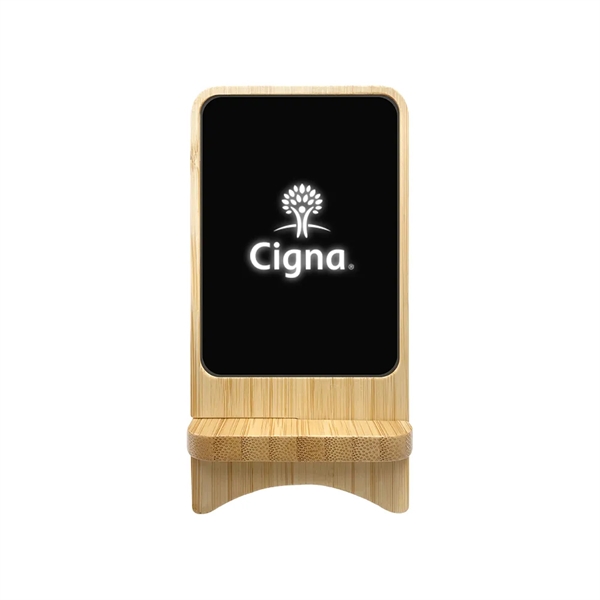 Aurora Light-up Bamboo Wireless Charger Stand: Eco-conscious, efficient, stylish. Doubles as... from ASI 90154 Sunjoy Group Inc