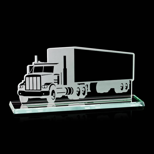 10" wide Jade glass moving truck award.... from ASI 84592 St Regis Group / Prestige Glass