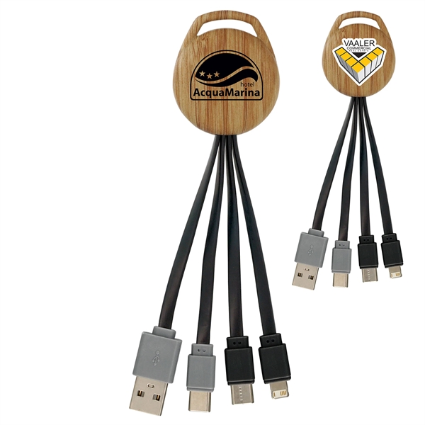 Wood Vivid Dual Input 3-in-1 Charging Cable... from ASI 30208 A P Specialties / AP Specialties