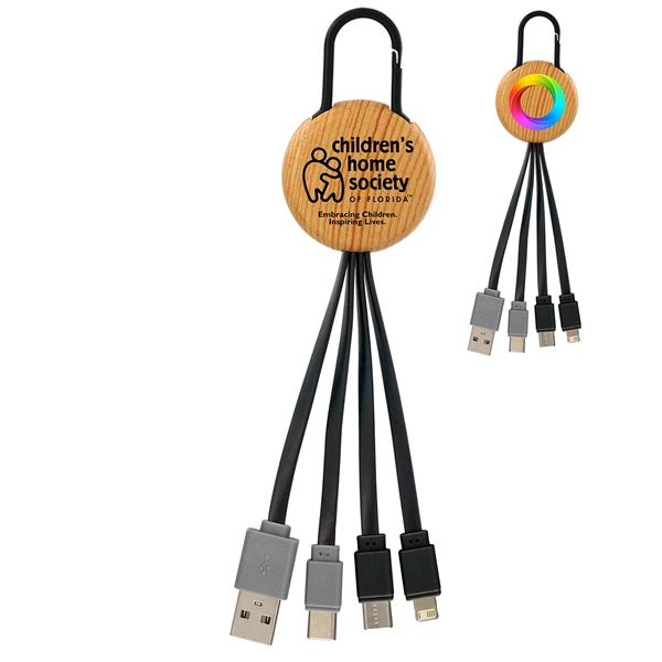 BAMBOO PATTERN CLIP DUAL INPUT 3 IN 1 CHARGING CABLE... from ASI 30208 A P Specialties / AP Specialties