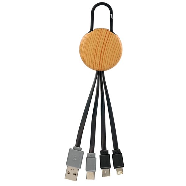 BAMBOO PATTERN CLIP DUAL INPUT 3 IN 1 CHARGING CABLE... from ASI 30208 A P Specialties / AP Specialties