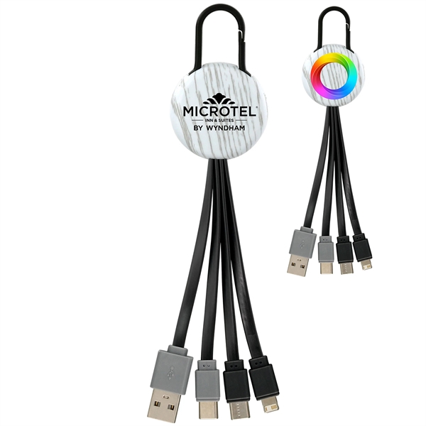 WHITE WOOD CLIP DUAL INPUT 3 IN 1 CHARGING CABLE... from ASI 30208 A P Specialties / AP Specialties