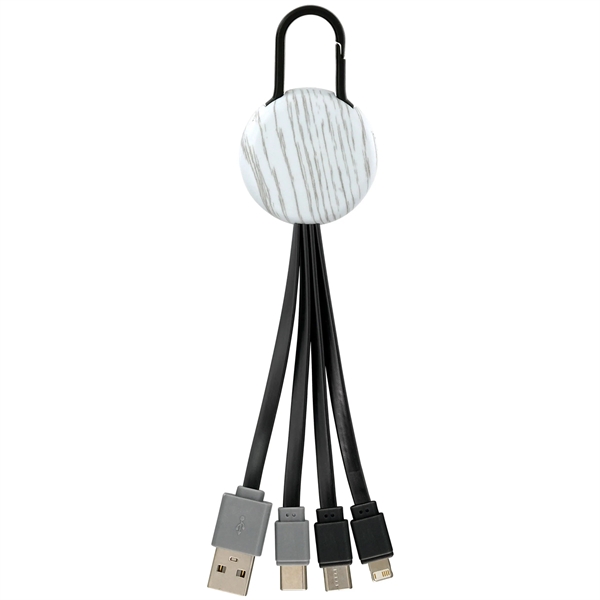 WHITE WOOD CLIP DUAL INPUT 3 IN 1 CHARGING CABLE... from ASI 30208 A P Specialties / AP Specialties