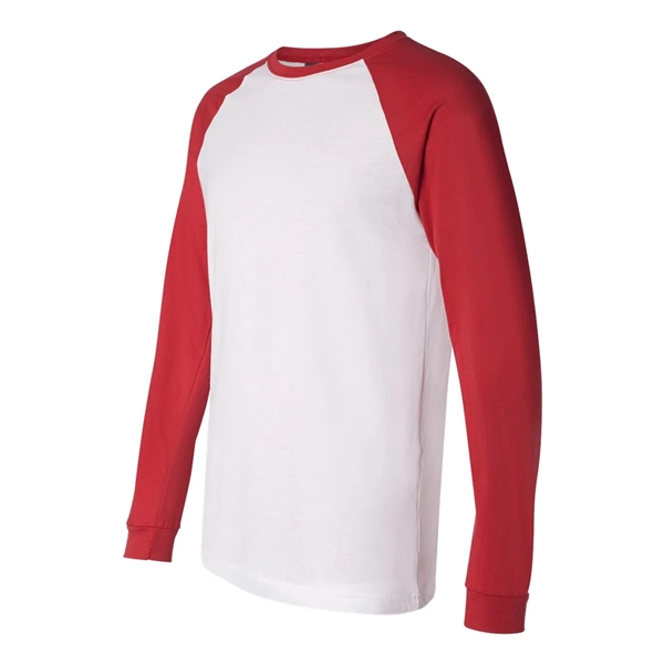 Adult long sleeve raglan baseball t-shirt. Blank product.... from ASI 84358 S&S Activewear