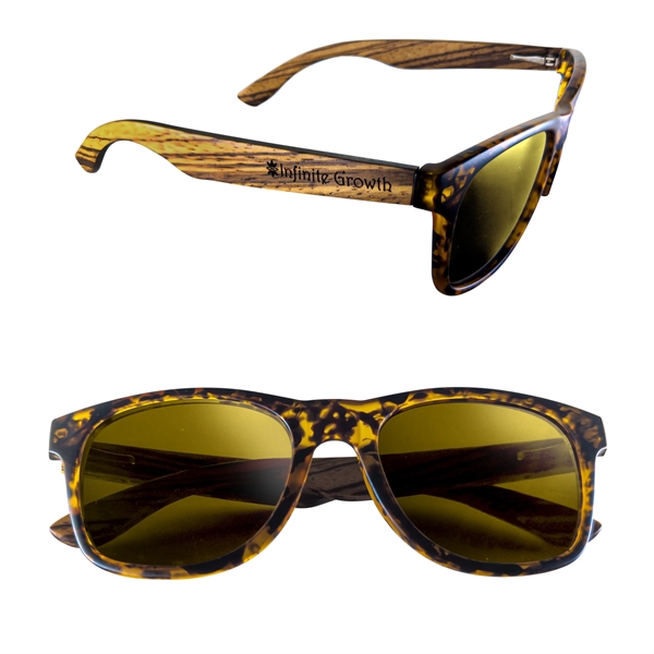 Sunglasses with a tortoise design and wooden arms.... from ASI 90807 Tekweld