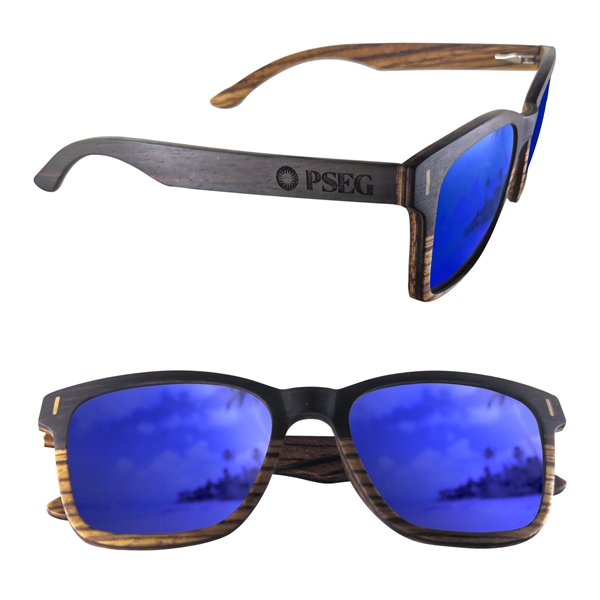 Dual-tone sunglasses with a two-tone wood design on the frame, wood... from ASI 90807 Tekweld