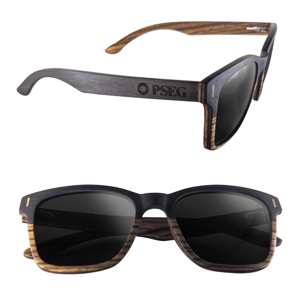 Dual-tone sunglasses with a two-tone wood design on the frame, wood... from ASI 90807 Tekweld