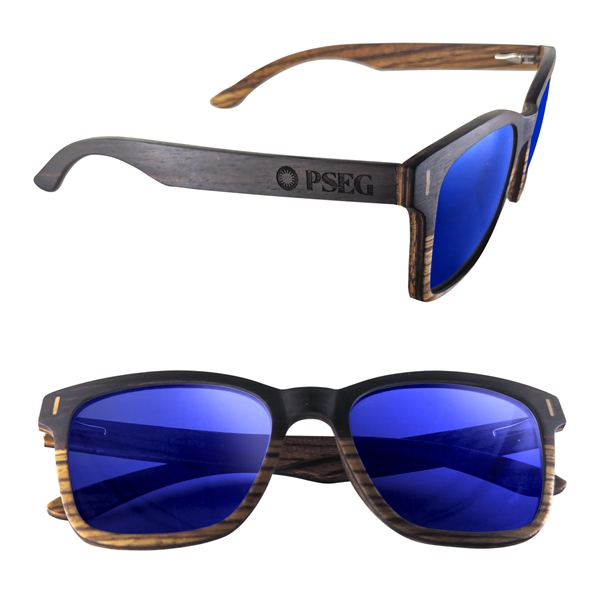 Dual-tone sunglasses with a two-tone wood design on the frame, wood... from ASI 90807 Tekweld
