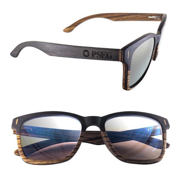 Dual-tone sunglasses with a two-tone wood design on the frame, wood... from ASI 90807 Tekweld