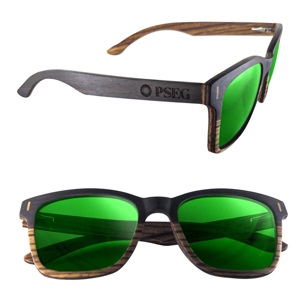 Dual-tone sunglasses with a two-tone wood design on the frame, wood... from ASI 90807 Tekweld