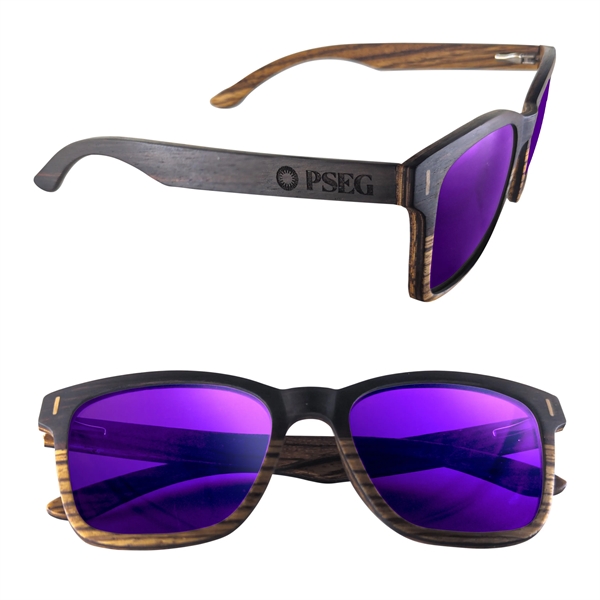 Dual-tone sunglasses with a two-tone wood design on the frame, wood... from ASI 90807 Tekweld