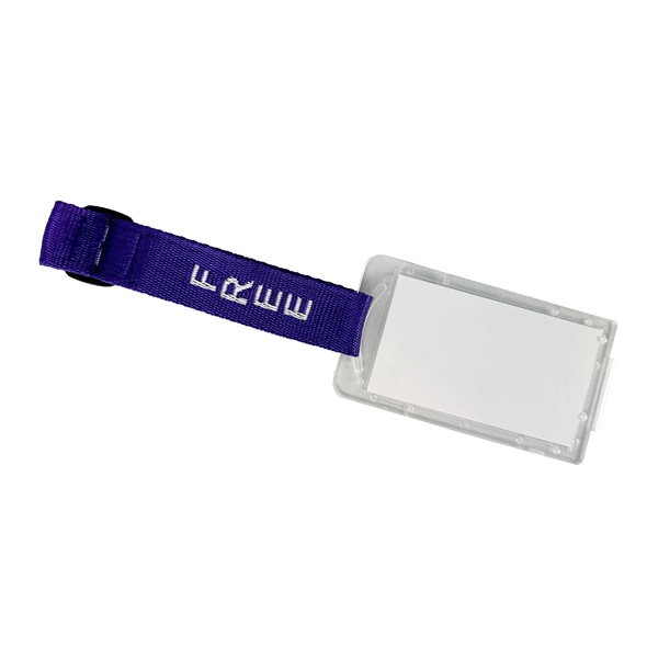 1" x 5" polypropylene luggage strap with plastic ID holder and... from ASI 92980 WOV-IN® / Universal Strap/Wov-In Line