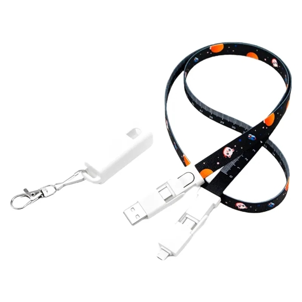 6-in-1 Tape measure lanyard charging cable plus 1C silkscreen imprint on... from ASI 37218 Athena Promo (tm)