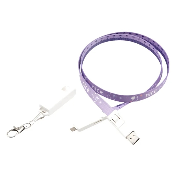 6-in-1 Tape measure lanyard charging cable plus 1C silkscreen imprint on... from ASI 37218 Athena Promo (tm)