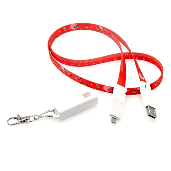6-in-1 Tape measure lanyard charging cable plus 1C silkscreen imprint on... from ASI 37218 Athena Promo (tm)