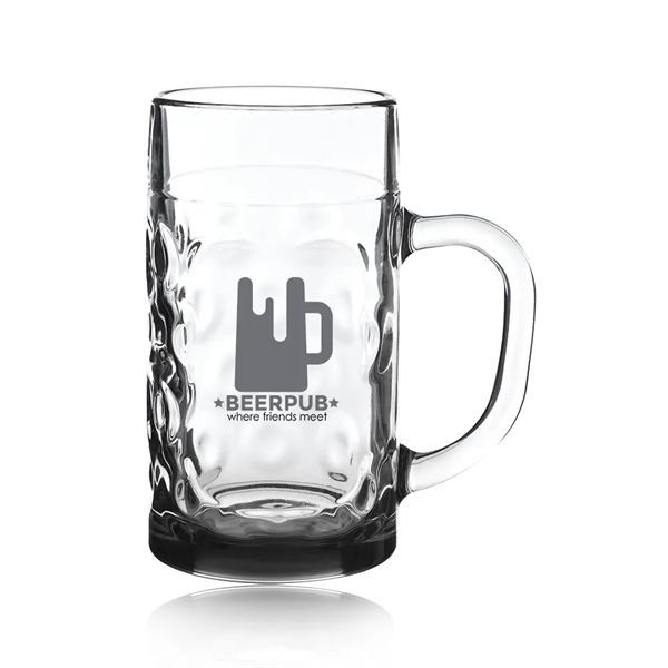 1 liter Oktoberfest-inspired glass beer mug with hick handle and dimpled... from ASI 39552 BEL Promo